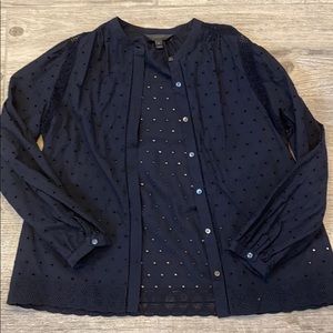 J. Crew black eyelet top